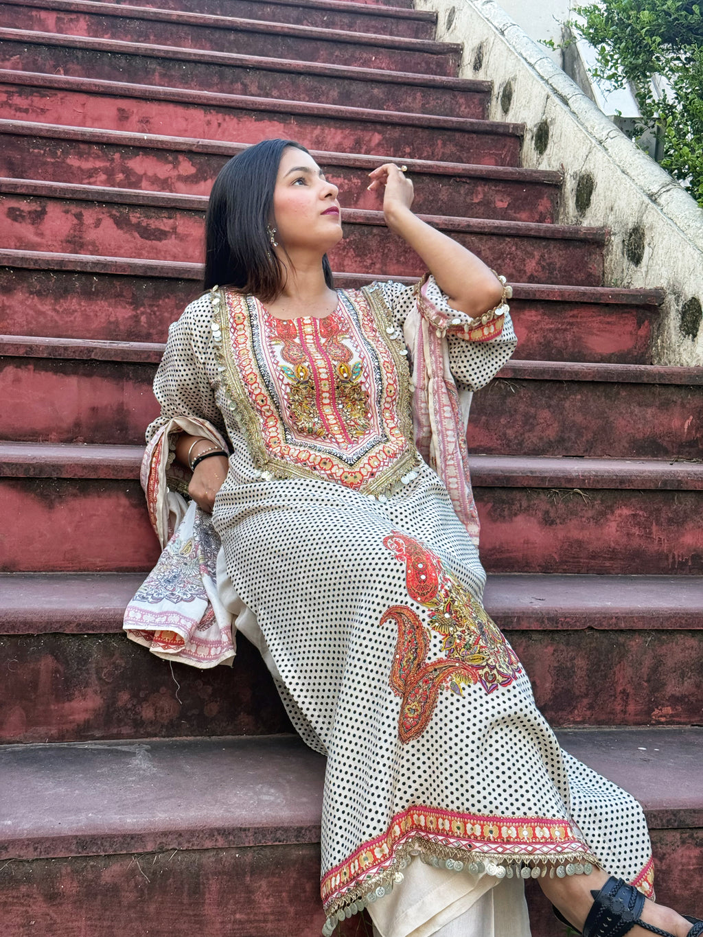 Khwaab - Polka Dot Kurta Set
